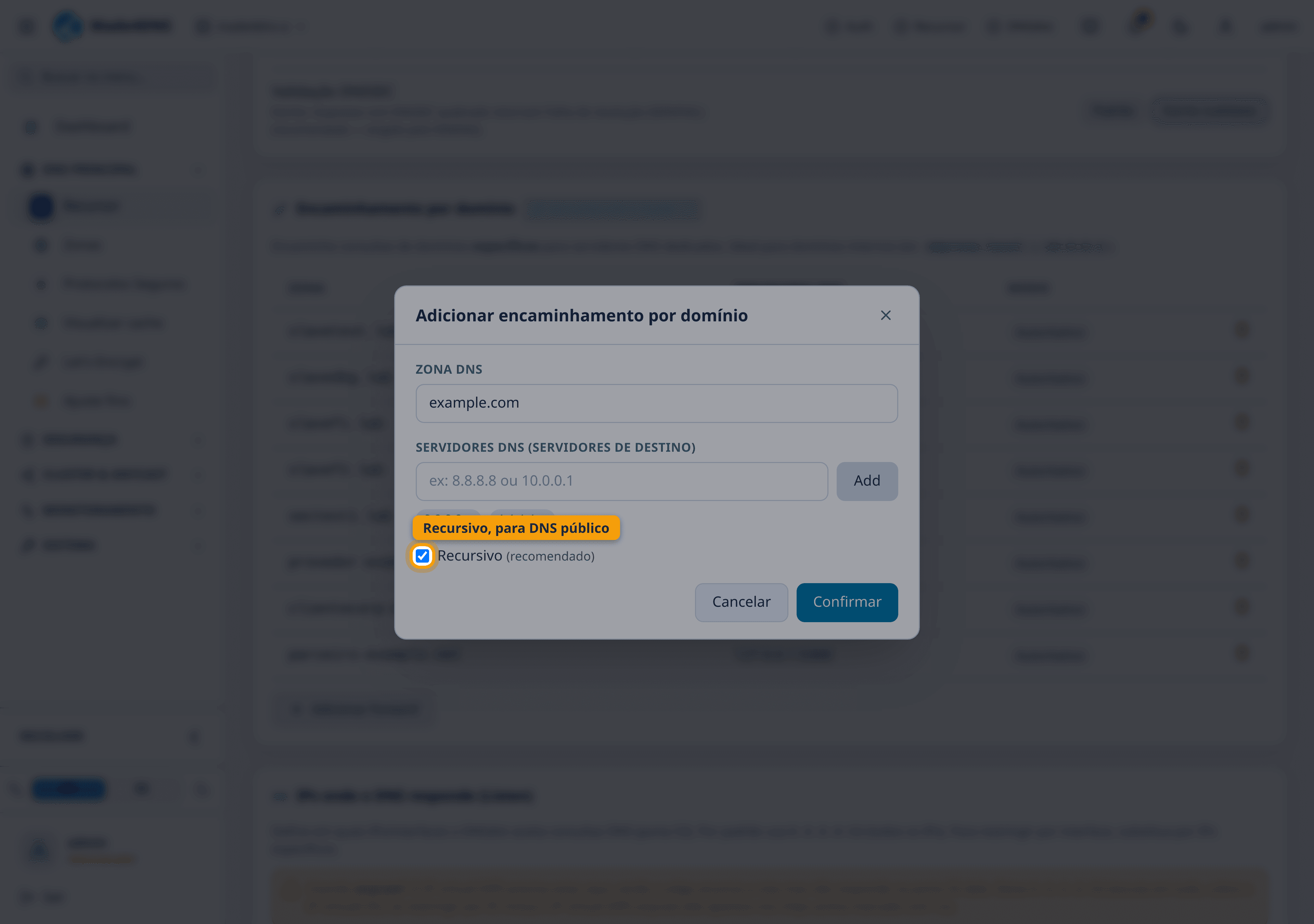 Os servidores, e o modo