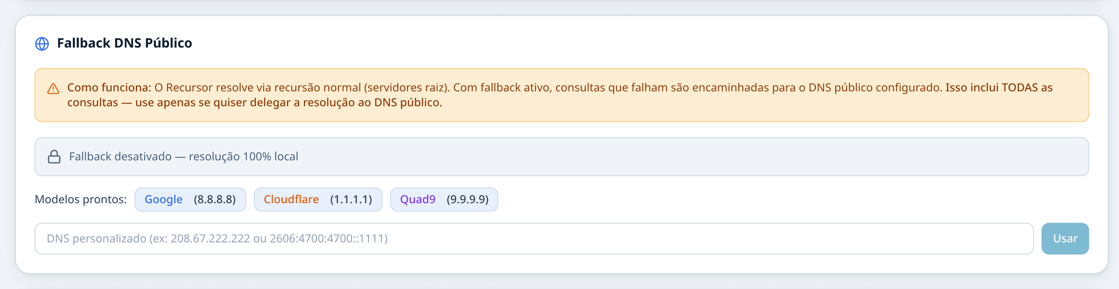 Paliativo 2: Fallback DNS Público — o botão que precisa de decisão